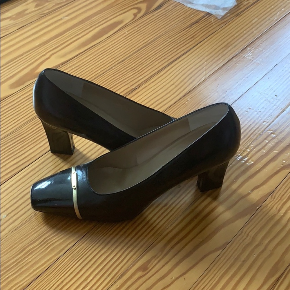 St. John black leather heels size 6